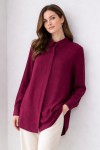 Gömlek Yaka Uzun Tesettür Tunik B5945 Bordo Gömlek Yaka Uzun Tesettür Tunik B5945 Bordo