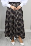 Ekoseli Asimetrik Etek A60689-1 Siyah Ekoseli Asimetrik Etek A60689-1 Siyah