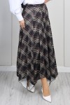 Ekoseli Asimetrik Etek A60689-1 Siyah Ekoseli Asimetrik Etek A60689-1 Siyah