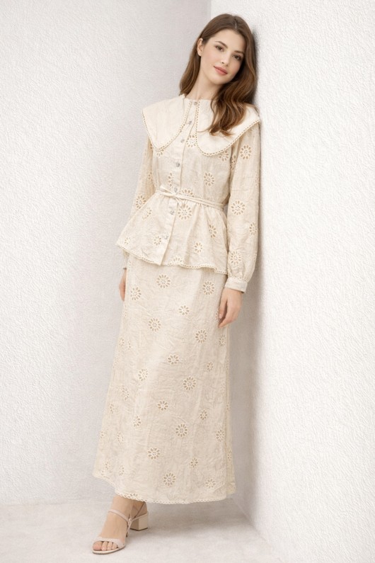 Bebe Yaka Fisto İkili Takım A7008 Krem Bebe Yaka Fisto İkili Takım A7008 Krem