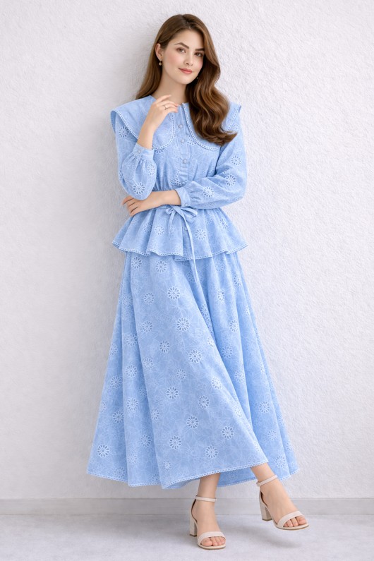 Bebe Yaka Fisto İkili Takım A7008 Mavi Bebe Yaka Fisto İkili Takım A7008 Mavi