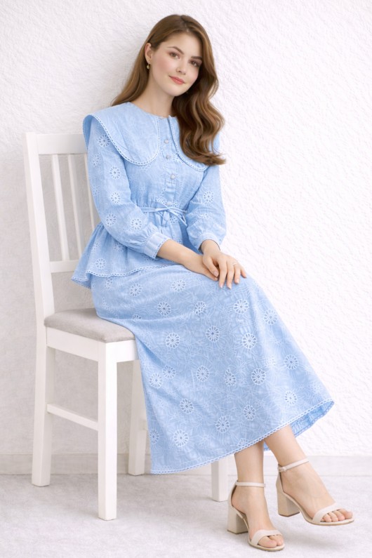 Bebe Yaka Fisto İkili Takım A7008 Mavi Bebe Yaka Fisto İkili Takım A7008 Mavi