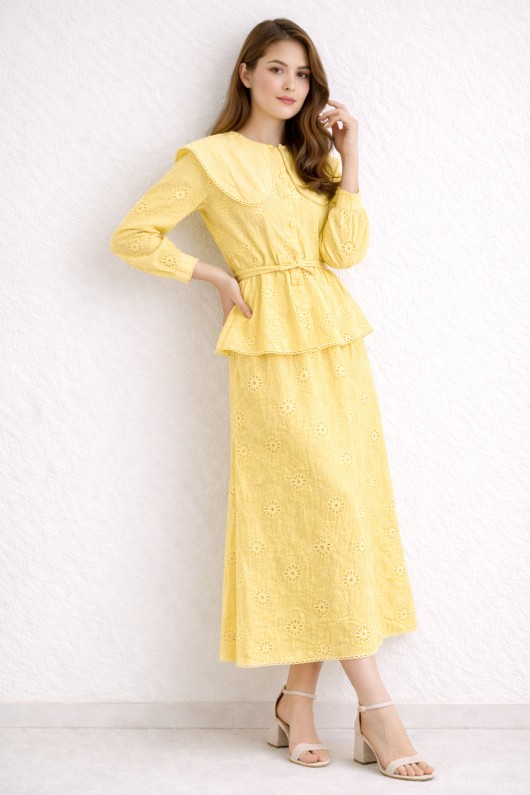 Bebe Yaka Fisto İkili Takım A7008 Sarı Bebe Yaka Fisto İkili Takım A7008 Sarı