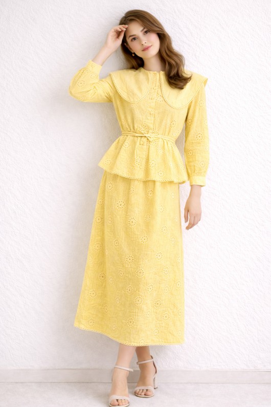 Bebe Yaka Fisto İkili Takım A7008 Sarı Bebe Yaka Fisto İkili Takım A7008 Sarı