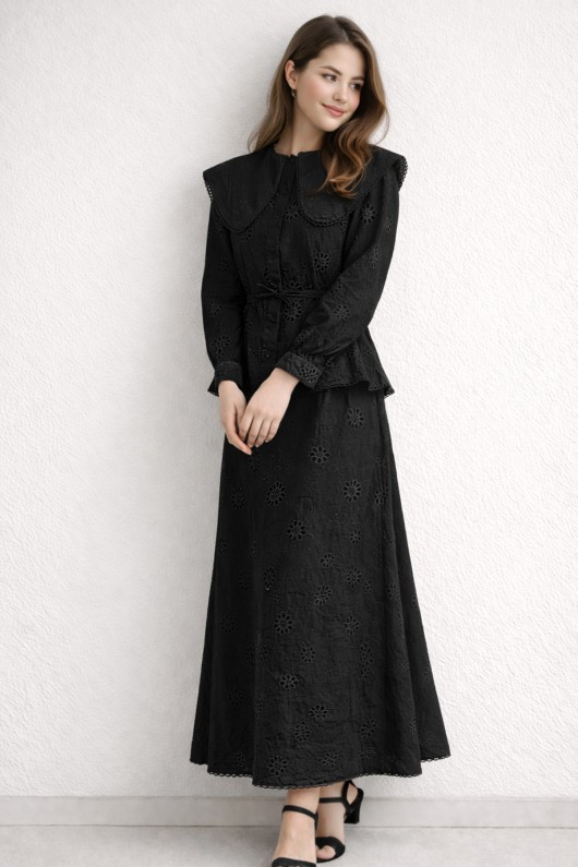 Bebe Yaka Fisto İkili Takım A7008 Siyah Bebe Yaka Fisto İkili Takım A7008 Siyah