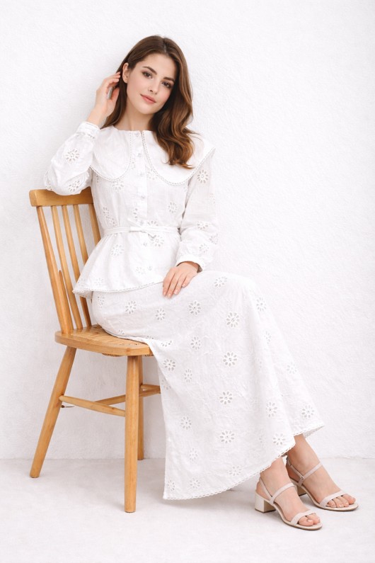 Bebe Yaka Fisto İkili Takım A7008 Beyaz Bebe Yaka Fisto İkili Takım A7008 Beyaz