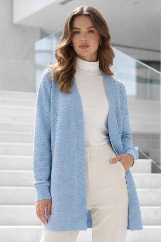 Yazlık Pamuk Hırka R7193 Bebe Mavisi