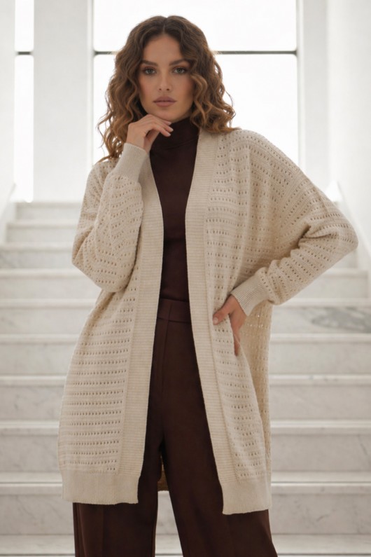 Yazlık Pamuk Hırka R7193 Bej