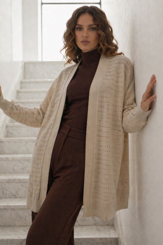 Yazlık Pamuk Hırka R7193 Bej