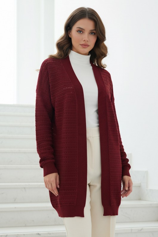 Yazlık Pamuk Hırka R7193 Bordo