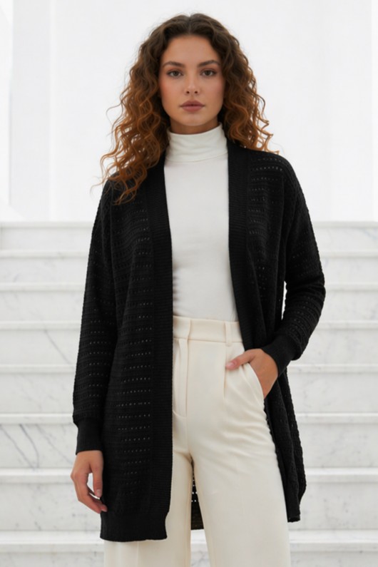 Yazlık Pamuk Hırka R7193 Siyah