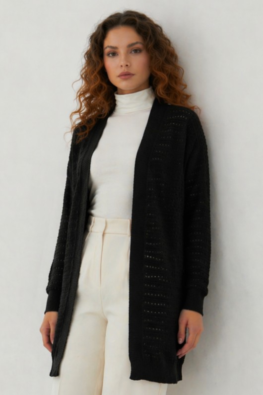 Yazlık Pamuk Hırka R7193 Siyah