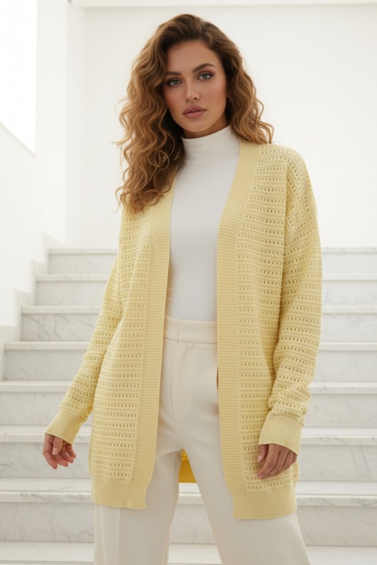 Yazlık Pamuk Hırka R7193 Limon Sarısı