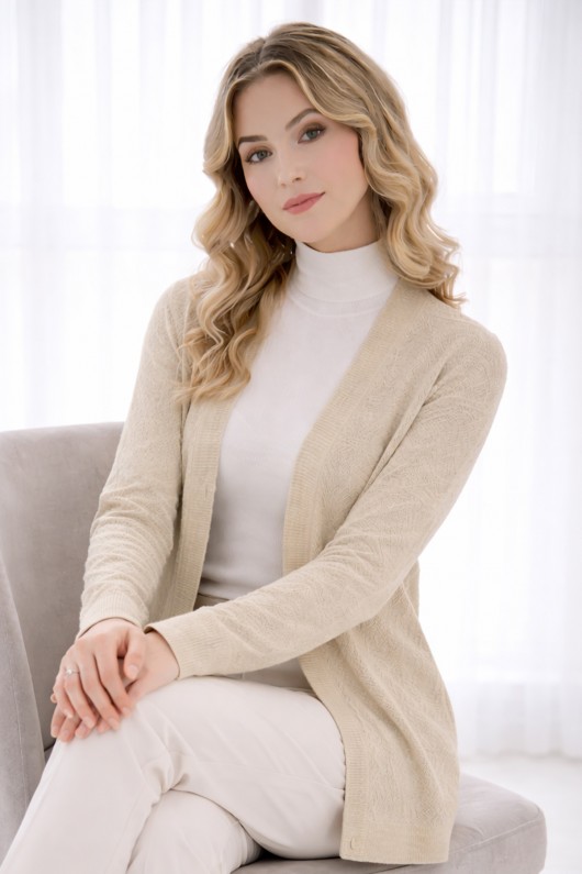 Yazlık Pamuk Hırka R7203 Bej