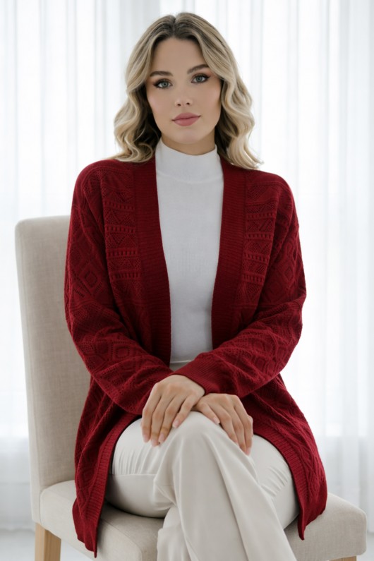 Yazlık Pamuk Hırka R7203 Bordo