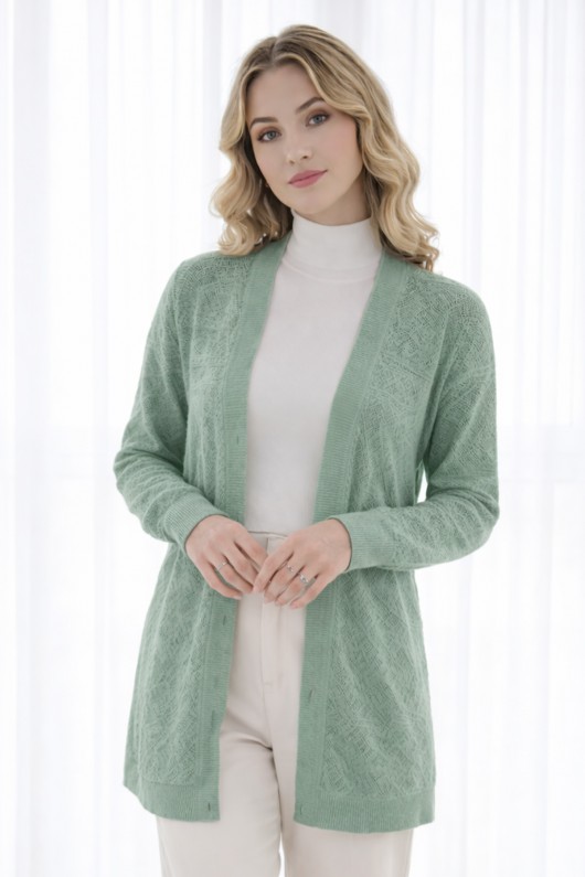 Yazlık Pamuk Hırka R7203 Çağla