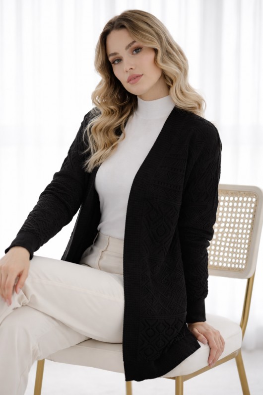 Yazlık Pamuk Hırka R7203 Siyah