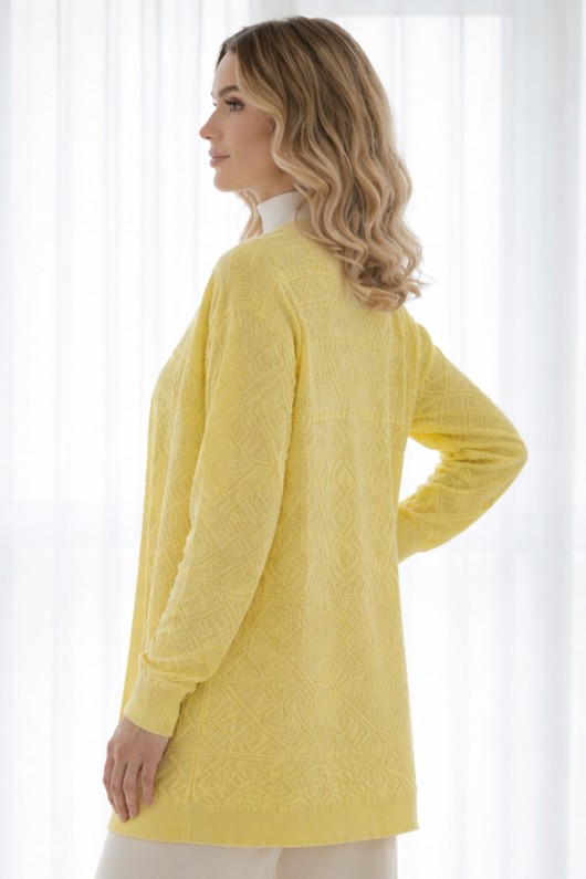 Yazlık Pamuk Hırka R7203 Limon Sarısı