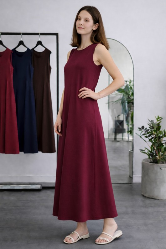 Kolsuz İçlik Elbise N8102 Bordo