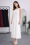 Kolsuz İçlik Elbise N8102 Beyaz Kolsuz İçlik Elbise N8102 Beyaz