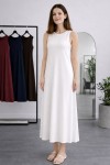 Kolsuz İçlik Elbise N8102 Beyaz Kolsuz İçlik Elbise N8102 Beyaz