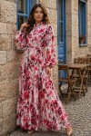 Desenli Tesettür  Jessica Elbise B599 Somon
