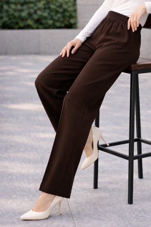 İspanyol Paça Pantolon K1108 Kahverengi