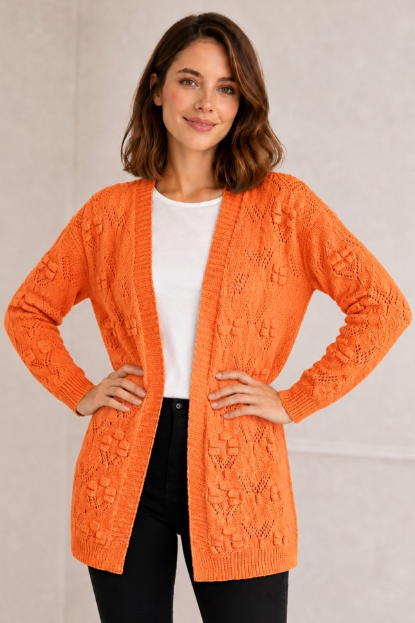 Yazlık Pamuk Hırka R4551 Oranj Yazlık Pamuk Hırka R4551 Oranj