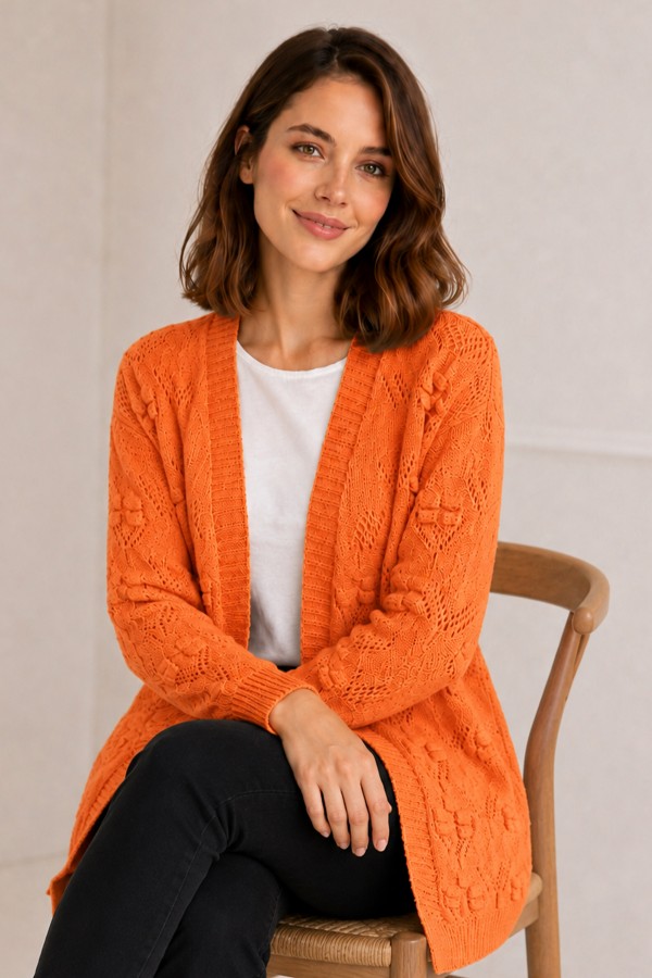 Yazlık Pamuk Hırka R4551 Oranj Yazlık Pamuk Hırka R4551 Oranj