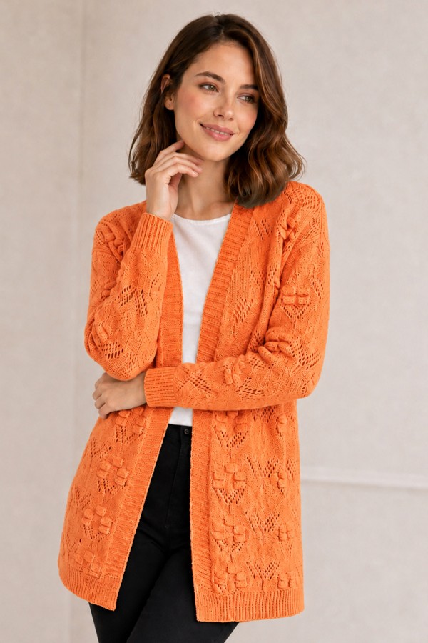 Yazlık Pamuk Hırka R4551 Oranj Yazlık Pamuk Hırka R4551 Oranj