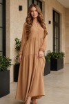 Tesettür Elbise B2527 Camel