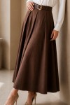 Kemerli Poplin Etek N223 Kahverengi Kemerli Poplin Etek N223 Kahverengi