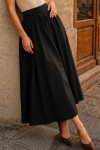 Beli Lastikli  Poplin Etek N224 Siyah