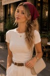 Kadın File Model Bandana 7077 Bordo