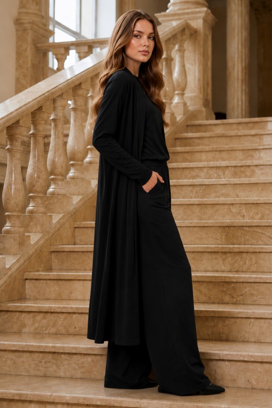 3 Lü Abaya Takım M5319 Siyah