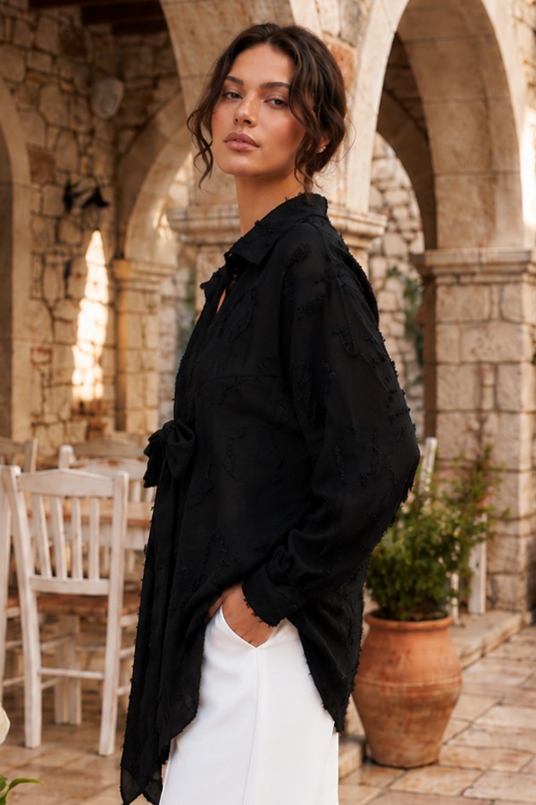 Bağlamalı Kimono S2334 Siyah