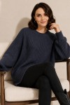 Kendinden Desenli Triko Tunik R4444 İndigo