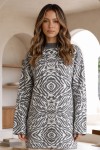 Zebra Desenli Triko Tunik R7186 Antrasit Zebra Desenli Triko Tunik R7186 Antrasit