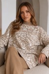 Zebra Desenli Triko Tunik R7186 Bej Zebra Desenli Triko Tunik R7186 Bej