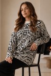 Zebra Desenli Triko Tunik R7186 Ekru Zebra Desenli Triko Tunik R7186 Ekru