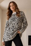 Zebra Desenli Triko Tunik R7186 Ekru Zebra Desenli Triko Tunik R7186 Ekru