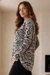 Zebra Desenli Triko Tunik R7186 Ekru Zebra Desenli Triko Tunik R7186 Ekru