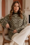 Zebra Desenli Triko Tunik R7186 Haki
