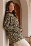 Zebra Desenli Triko Tunik R7186 Haki