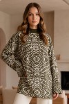 Zebra Desenli Triko Tunik R7186 Haki