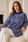 Zebra Desenli Triko Tunik R7186 Lacivert