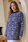 Zebra Desenli Triko Tunik R7186 Lacivert