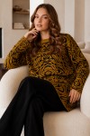 Zebra Desenli Triko Tunik R7186 Yağ Yeşili