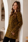 Zebra Desenli Triko Tunik R7186 Yağ Yeşili