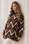 Zikzak Desenli Triko Tunik R7187 Kahverengi
